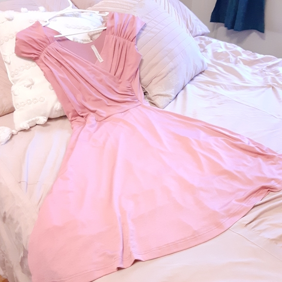 Pink 50's Style Fit and Flare Dress - Picture 2 of 2